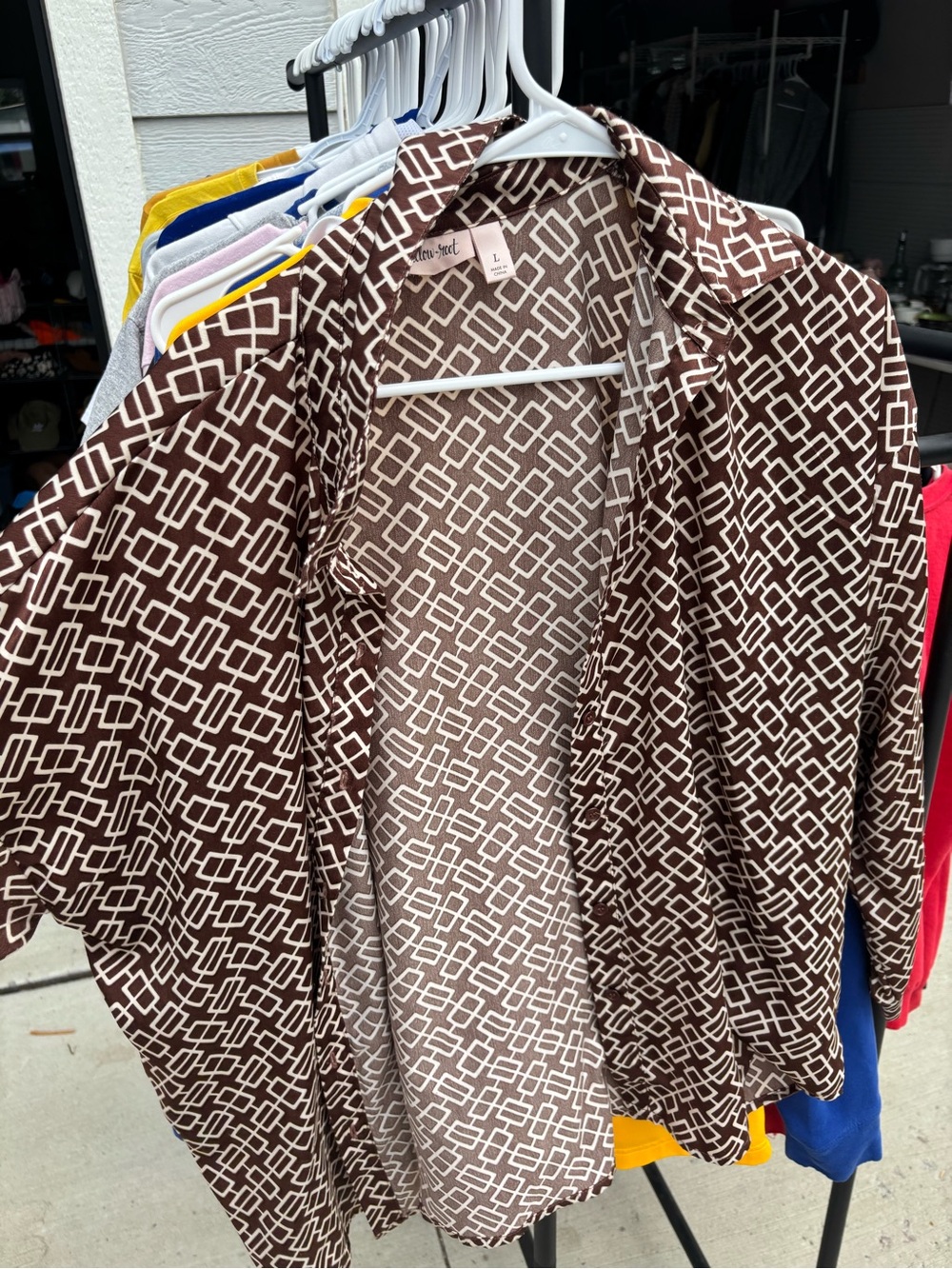 Willow Brown & White Geometric Men's Shirt Jacket